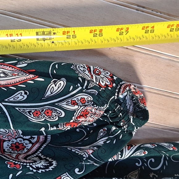 Weekend Suzanne Betro Green Paisley Boho Peasant Flowy Lightweight Blouse Top 2X - Picture 9 of 14